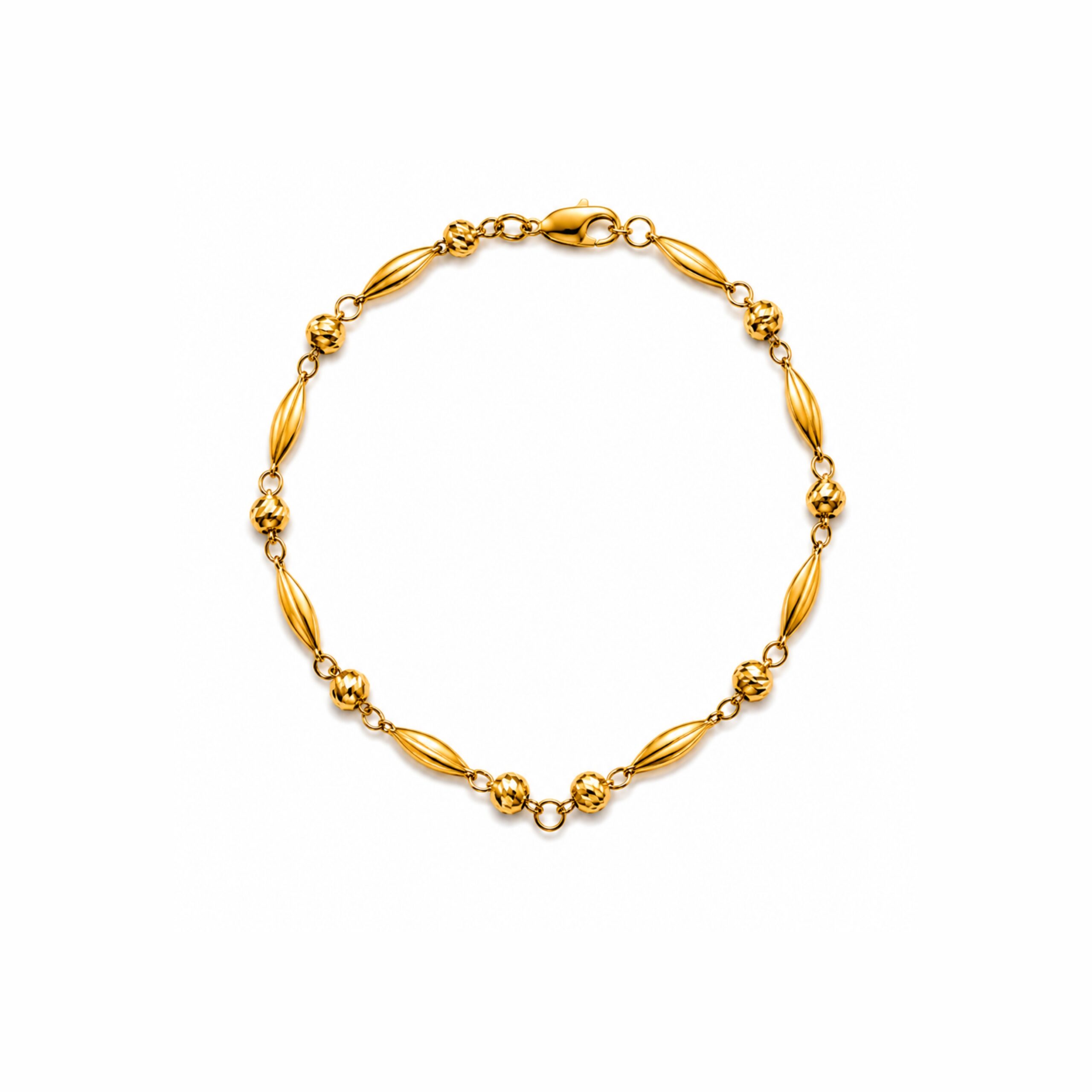 22K Ball and Leaf Bracelet