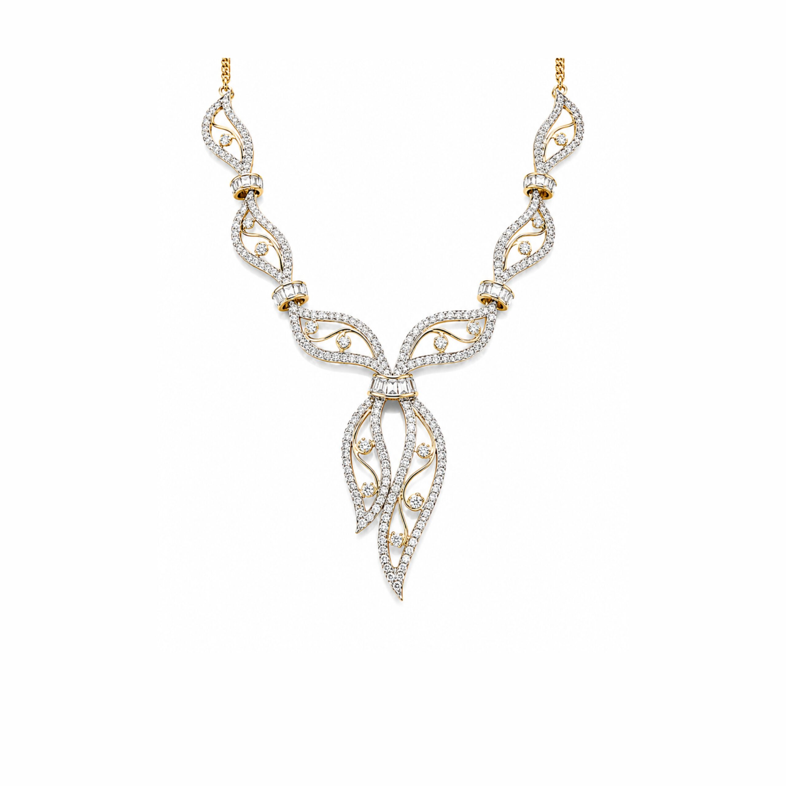 14K-18K Diamond Leaf Necklace