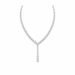 14K White Tennis Knot Necklace