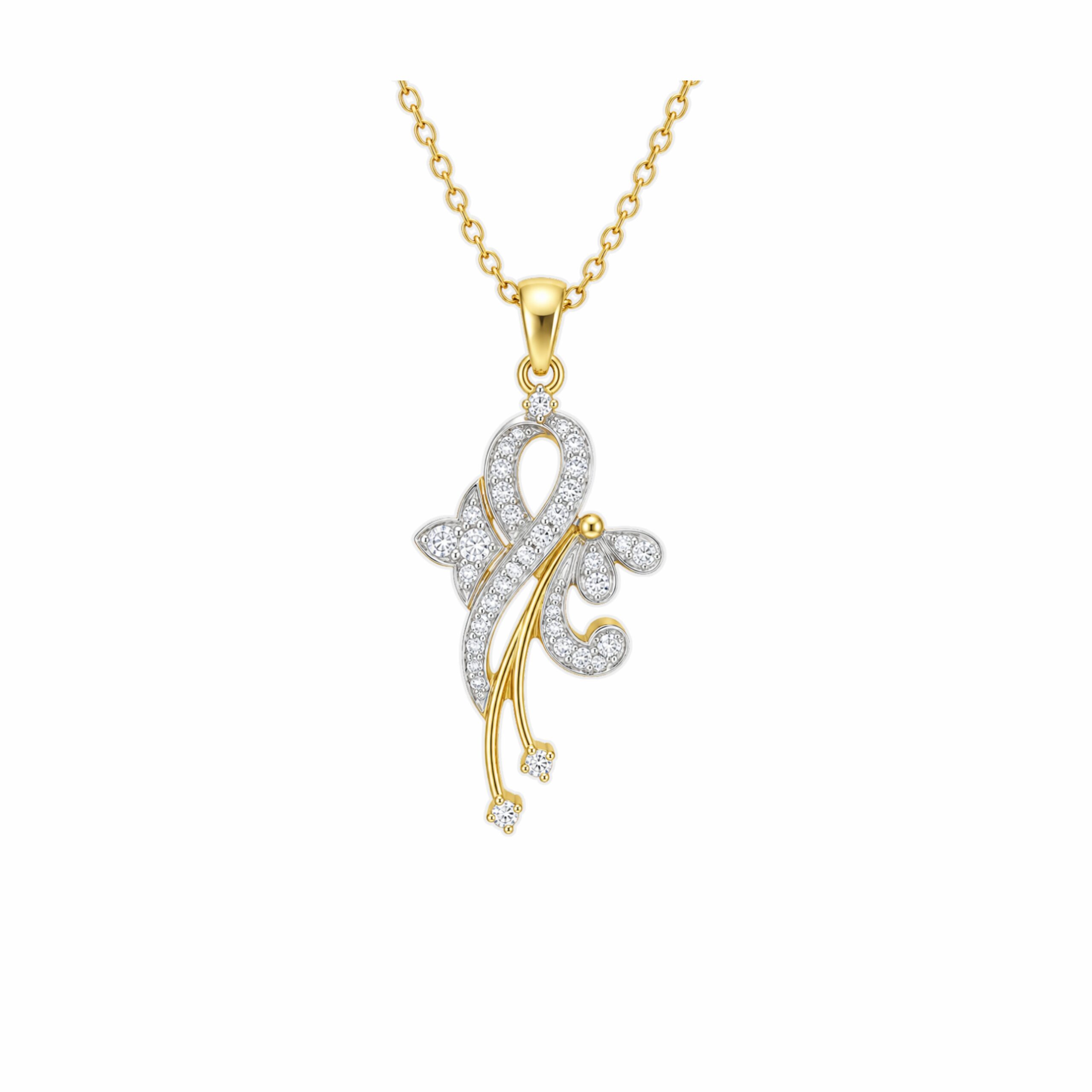 14K Floral Pendant